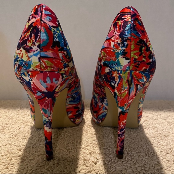 Limelight beautiful multi colored floral heels size 10 - Picture 7 of 7